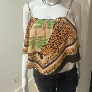 LELI CORREIA Leopard and Palm design gives a hot tropical vibe! EUC